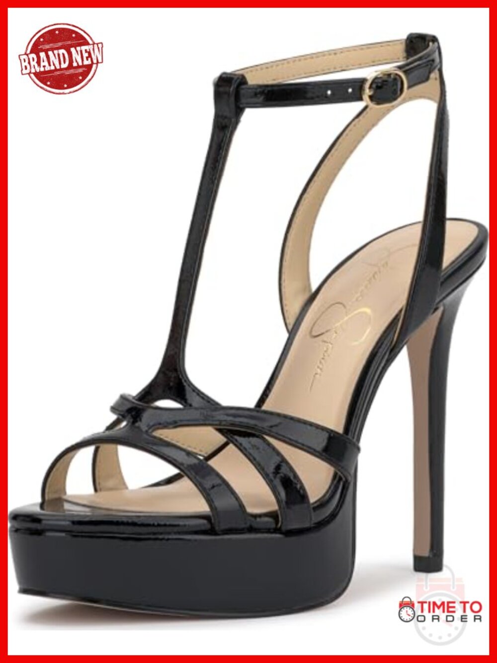 T-Strap Platform Sandals Stiletto Heel Open Toe Buckle